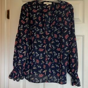 Long sleeve, floral sheer blouse